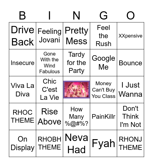 Housewives Music Bingo Card