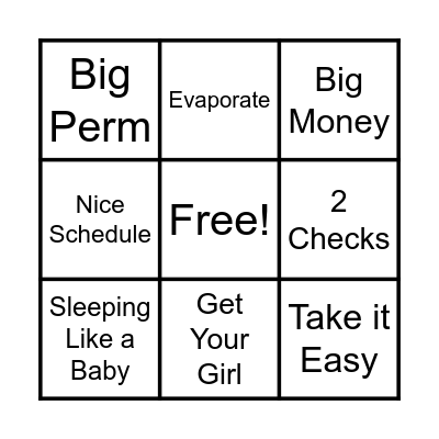 Big Money Bingo Card