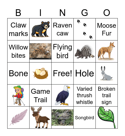 Animal Evidence! Bingo Card