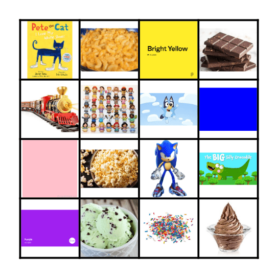 Our Favorite Things Bingo Card