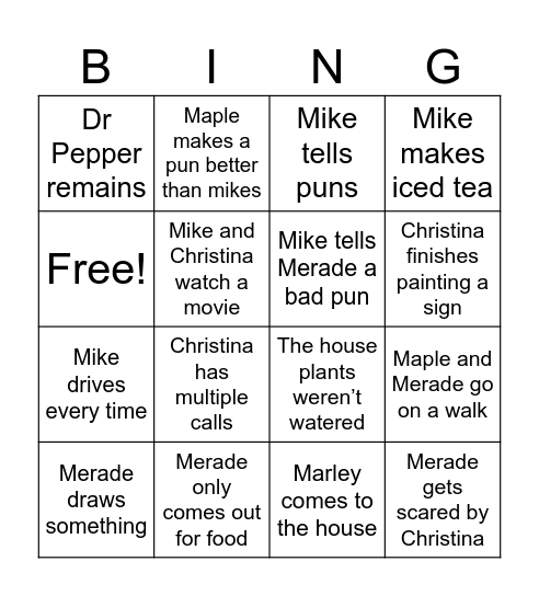 U Bingo Card