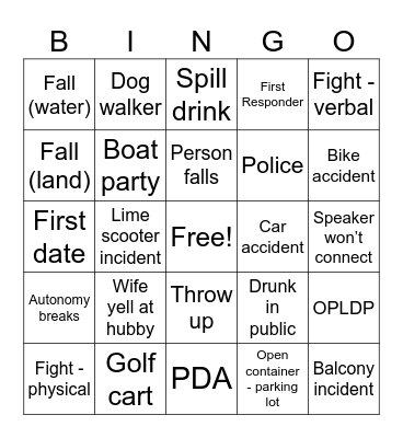 Little Friend Bingo Card