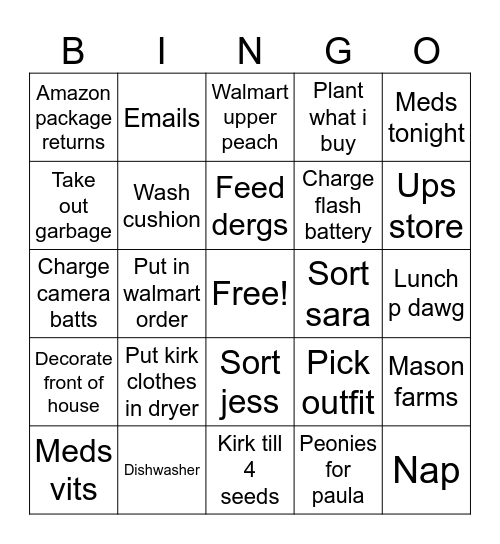 Fryttty Bingo Card