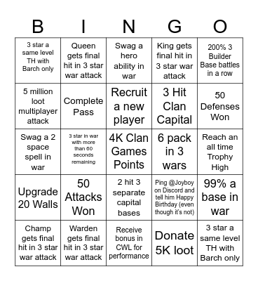 Army of 9 Year Olds Bingo Card