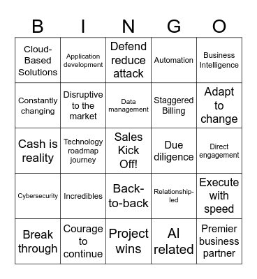 FY25 Sales Kick Off Bingo Card
