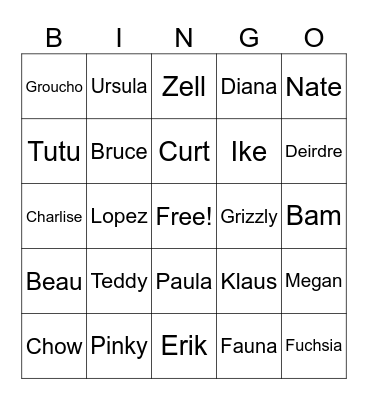 Animal Crossing Bingo Card