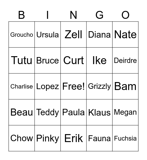 Animal Crossing Bingo Card
