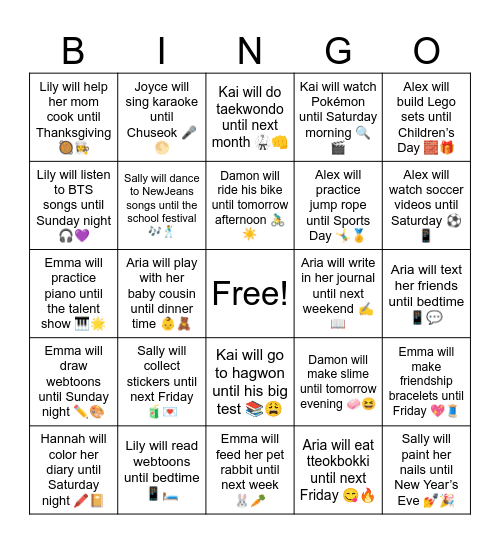 Damon will play bingo until bedtime 😄🎮 Bingo Card