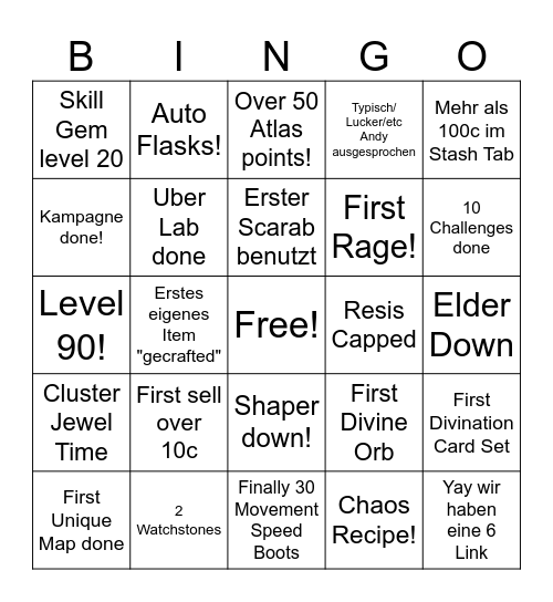 Poe Night! Bingo Card