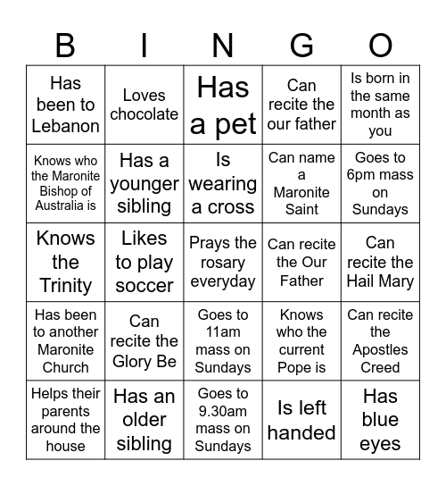 Find Someone Who... Bingo Card