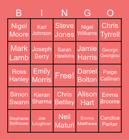 Midlands Stomp!! Bingo Card