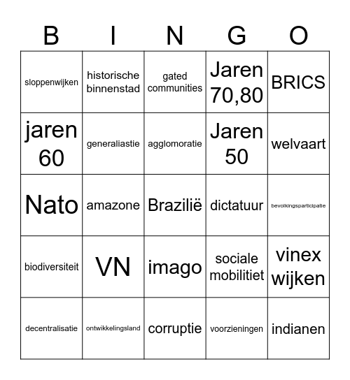 bingo dag 2 Bingo Card