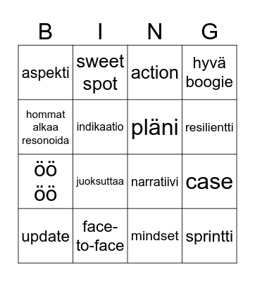 Jenni bingo Card