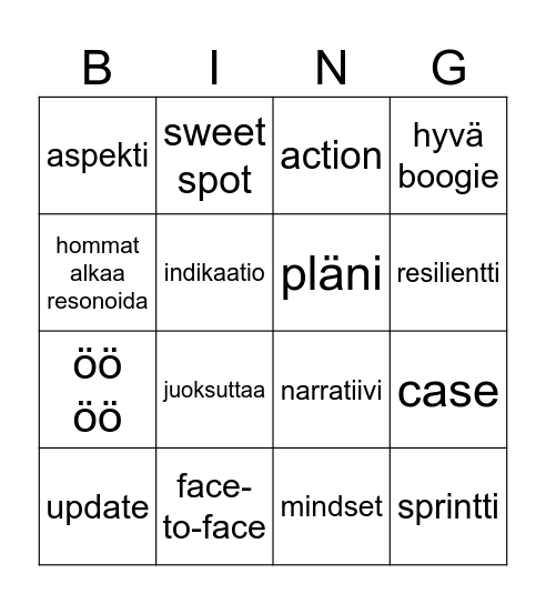 Jenni bingo Card