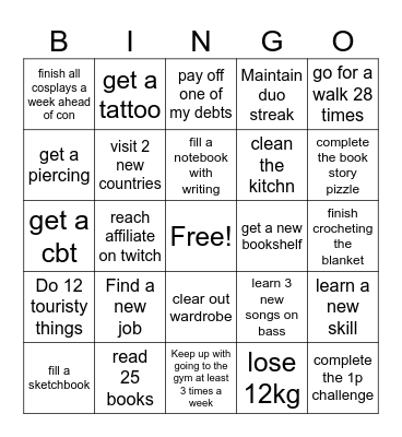 2025 Bingo Card