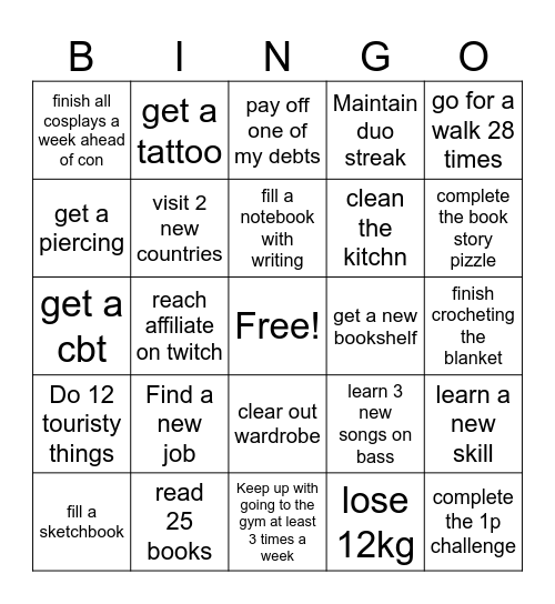 2025 Bingo Card