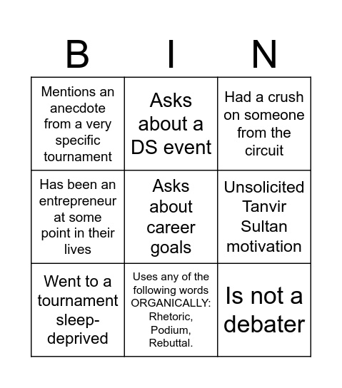 DS Dial-In: EC Bingo Card