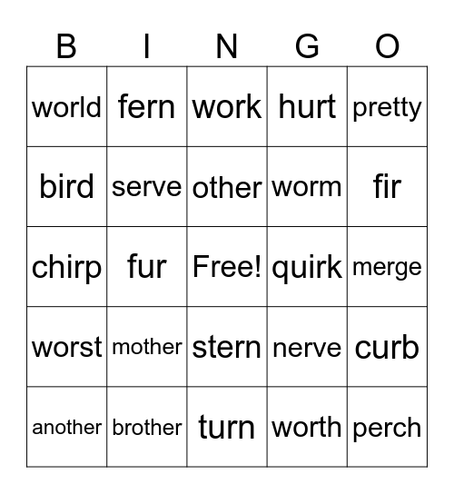 Lessons 81 & 82 Bingo Card