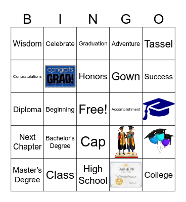 Graduation workshop BINGO Card