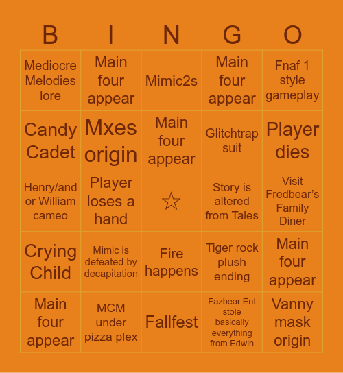 SOTM Bingo Card