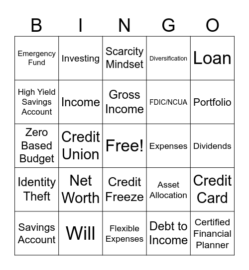 N Street Village Bingo Card