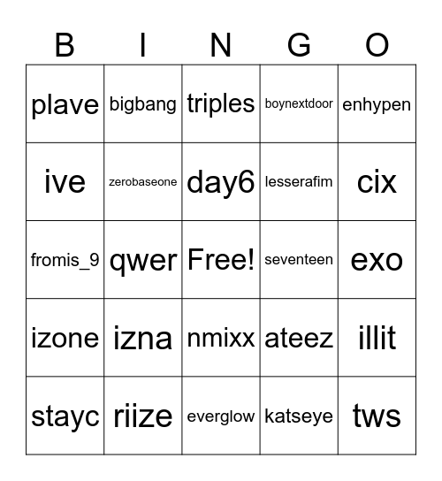 deia Bingo Card