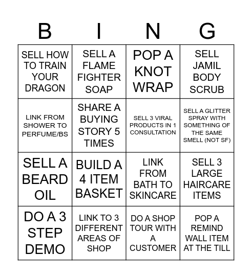 SA Bingo Card