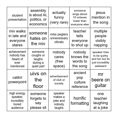 spgs assembly bingo Card