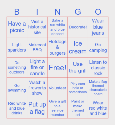 4th of July! Bingo Card