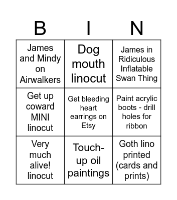 June & July Bingo Card