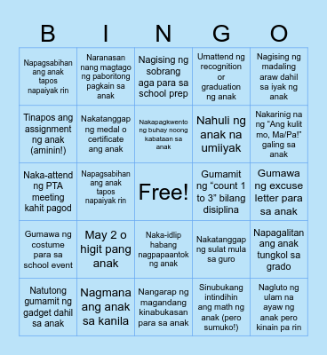 MAMA MO BINGO Card