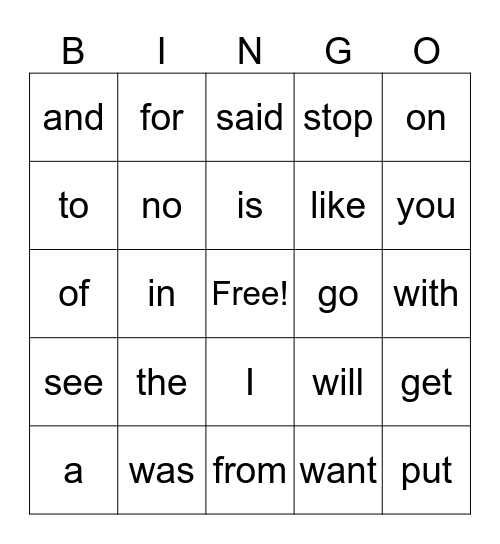 Red Words K (1-24) Bingo Card
