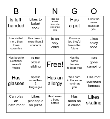 Icebreaker Bingo: Find Someone Who Bingo Card