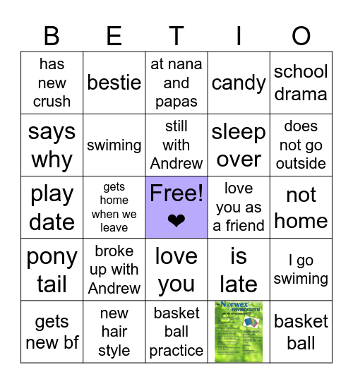 friend ! Bingo Card
