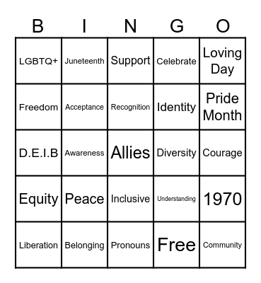DEIB Bingo Card
