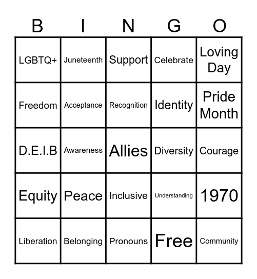 DEIB Bingo Card