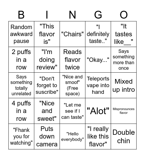 Teresa Bingo Card