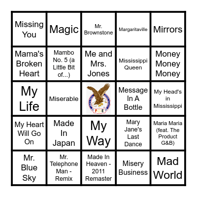 M Bingo Card