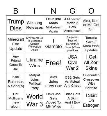 2025 Bingo Card