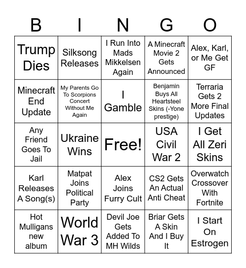 2025 Bingo Card