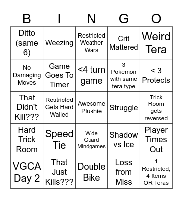 NAIC Bingo Card