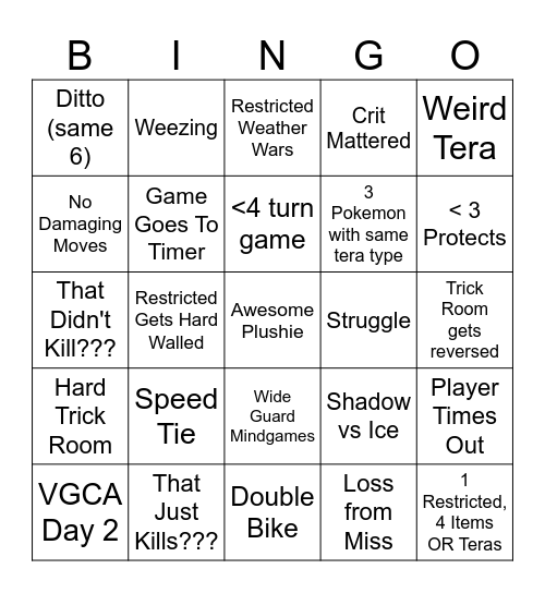 NAIC Bingo Card
