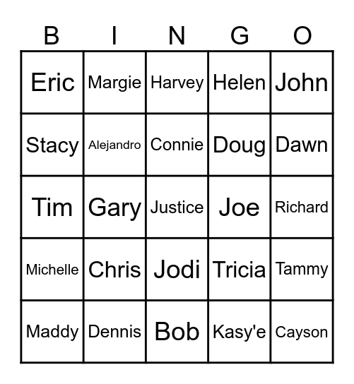 WHO'S WHO Around Journey Bingo Card