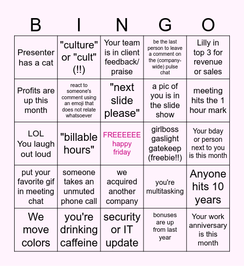 PULSE BINGO Card