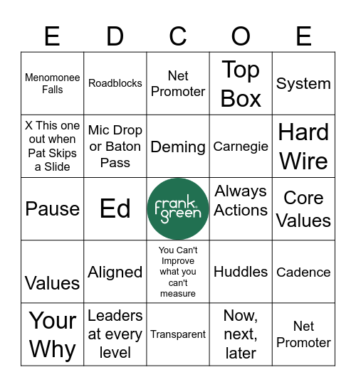 PAT BINGO Card