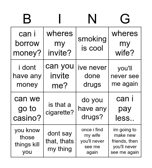 Eugene Birthday Bingo Card