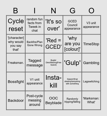 RSC BINGO: V1.01 Bingo Card