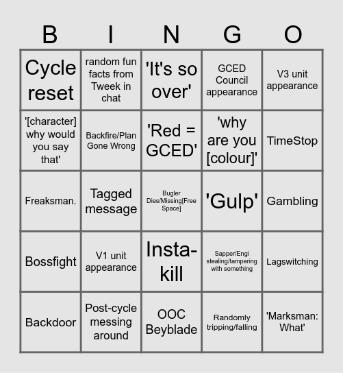 RSC BINGO: V1.01 Bingo Card