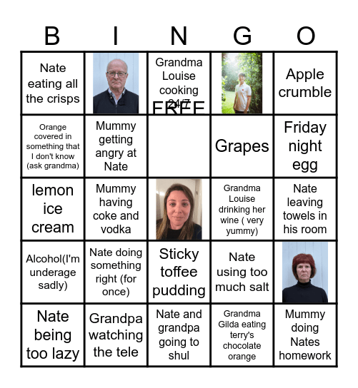 Friday night bingo and manc leinhardt bingo Card