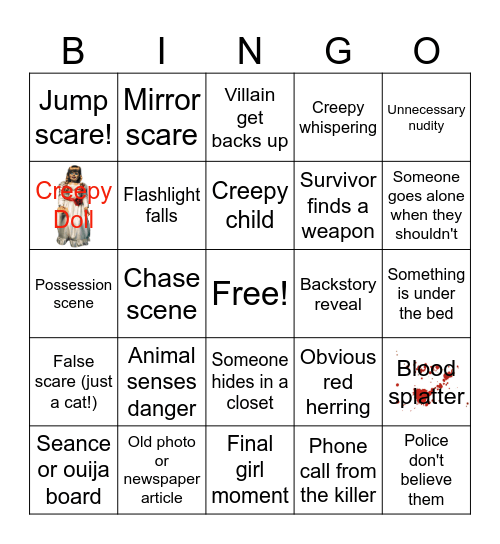 Horror Movie Bingo 6.13.v1 Bingo Card